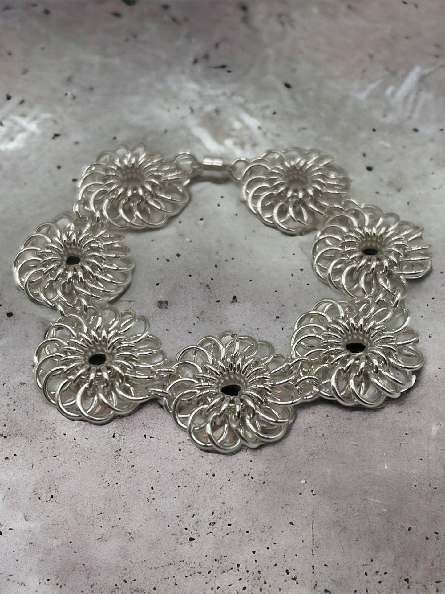 Chrysanthemum Sterling Silver Bracelet