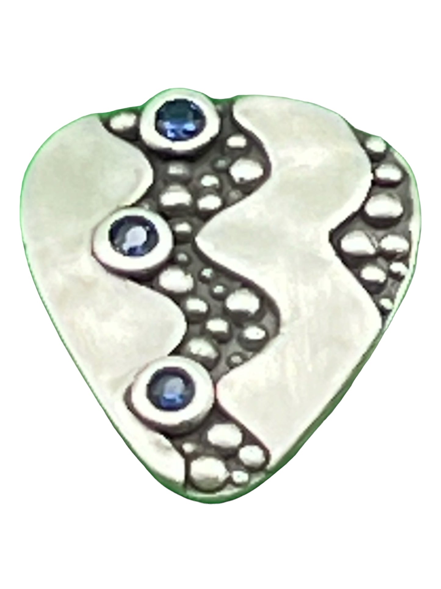 Two Rivers Pendant with Blue Sapphire Nano Gems .9999 Fine Silver Pendant