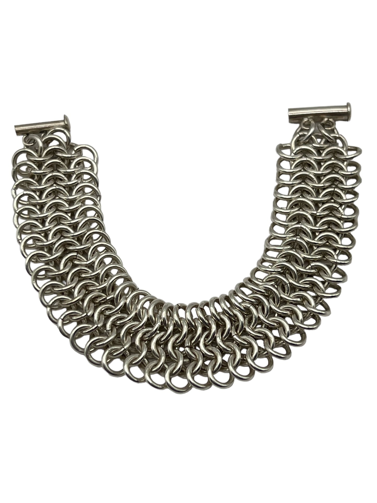 European Large Weave Sterling Silver Bracelet