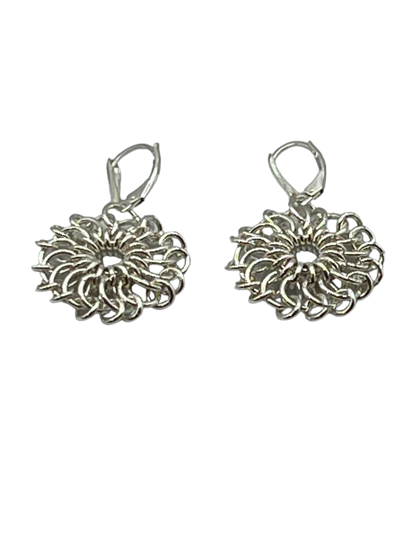 Chrysanthemum Sterling Silver Earrings