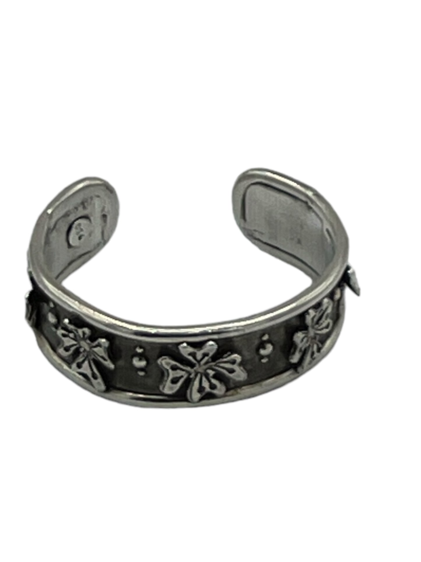 Dimensional Sterling Silver Flower Cuff